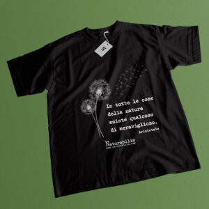 T-shirt Naturabilia nera aforisma Aristotele